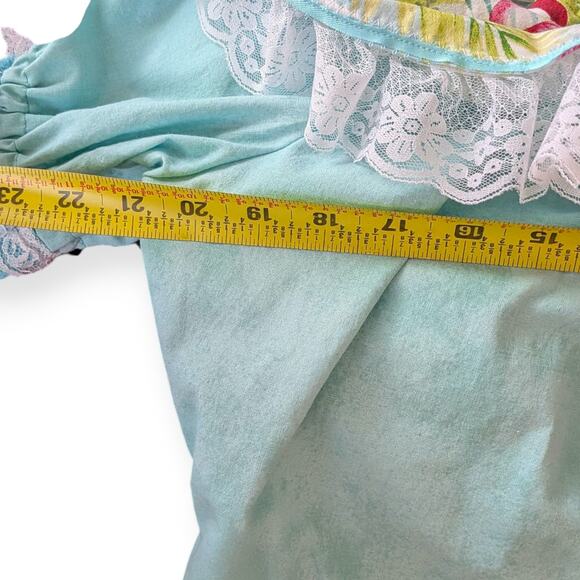 Square Dancing Dress Set - Christmas Flamingo Print Mediums aqua skirt & blouse - Picture 8 of 15